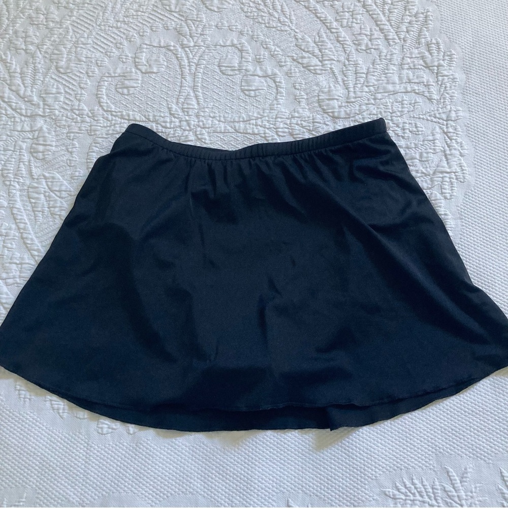 Miraclesuit bikini swim bottoms attached skirt slimming tummy black size 8